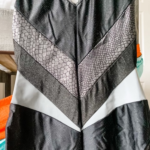 Snake Print Black Catsuit with Slimming Panels - Picture 7 of 10